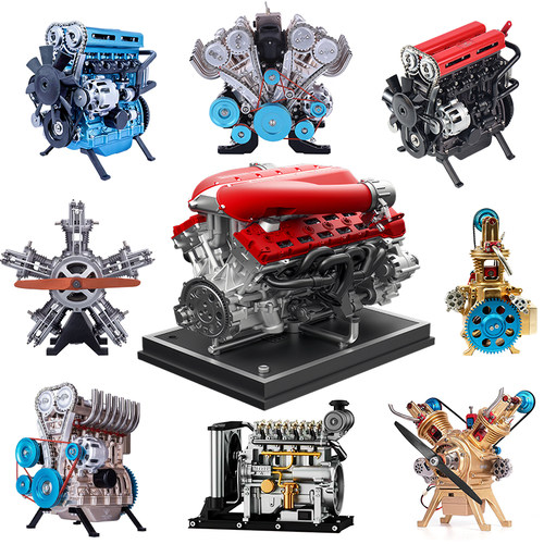 土星文化V12十二缸发动机模型全金属拼装可发动迷你汽车引擎玩具