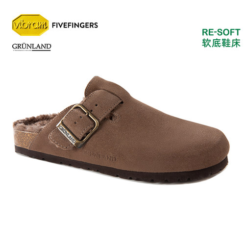 VIBRAMGRUNLAND联名软木半拖鞋