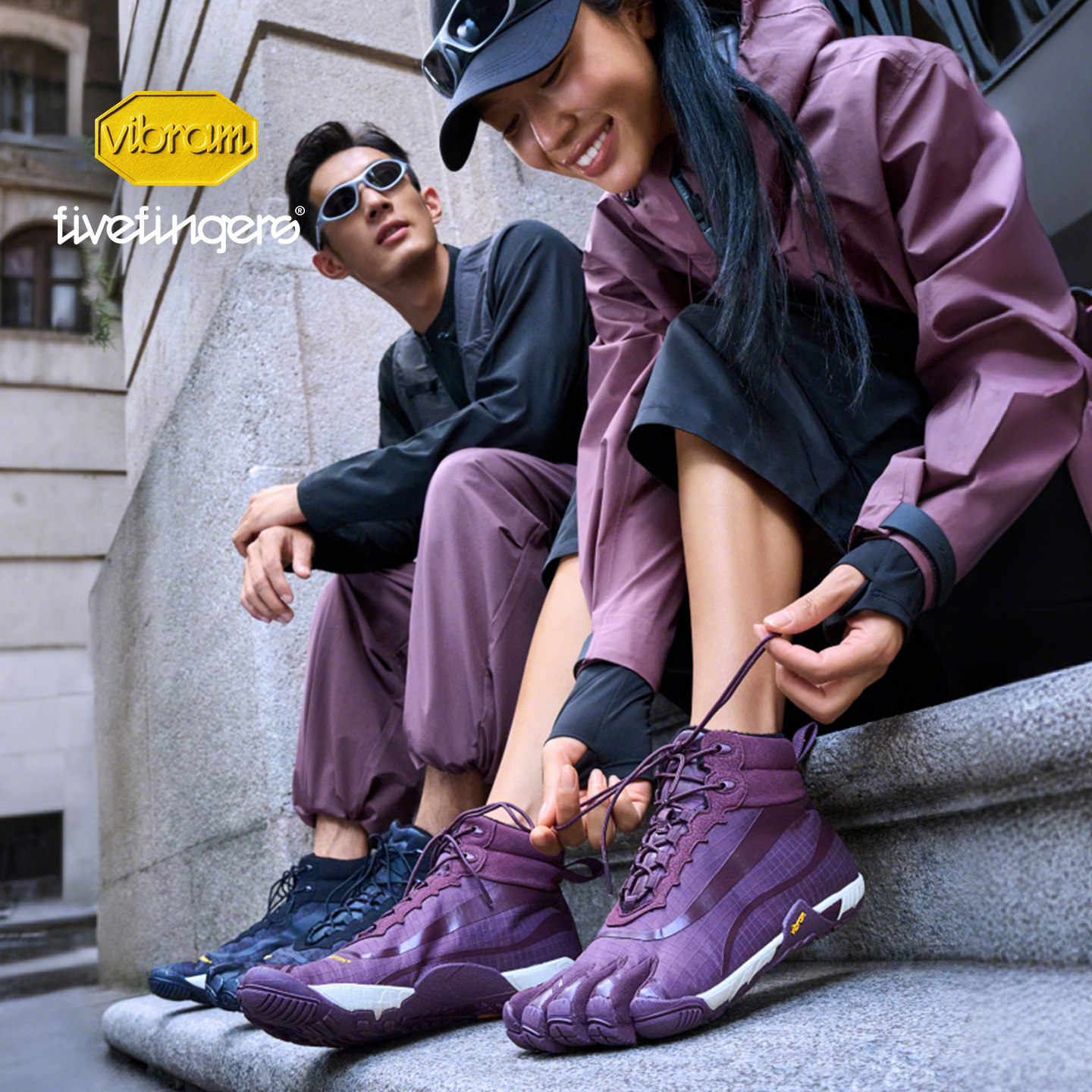 Vibram五指鞋男女户外运动加绒防寒保暖轻便防滑登山越野训练鞋男