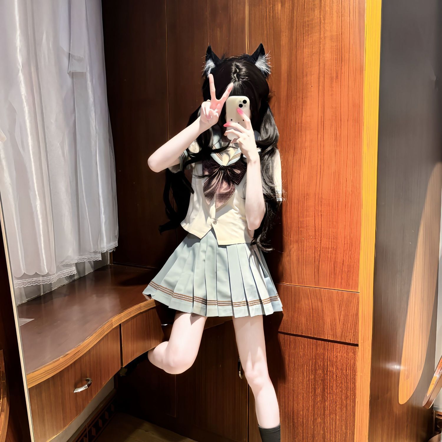 制服日系水手服夏季jk学生原创学院海军短袖上衣百褶裙套装短裙