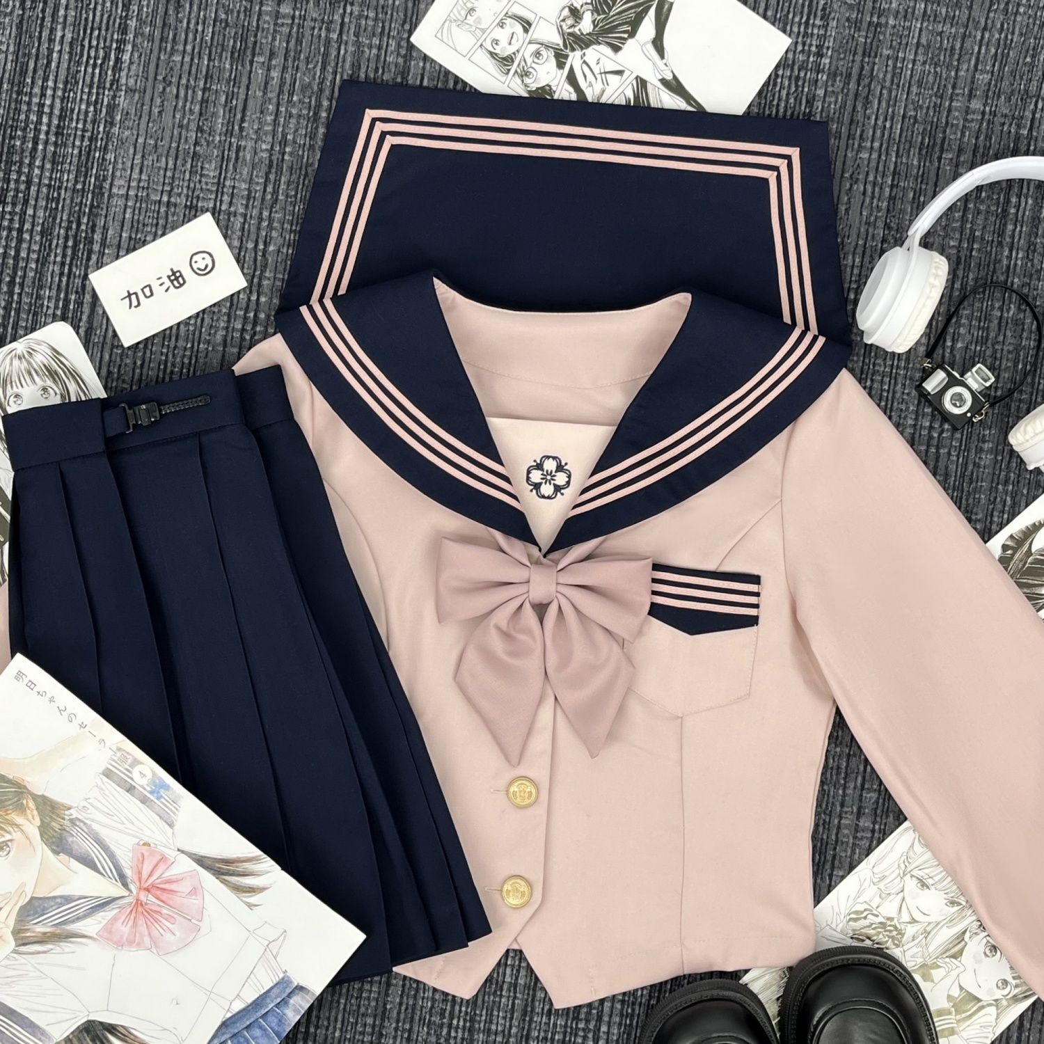 兔言舍原创JK制服樱黛女子正统日系水手服小清新学生班服校服套装