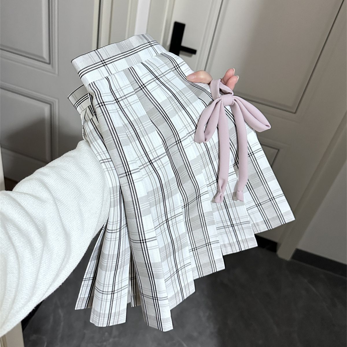 香草圆子JK原创【速写】正版制服格裙学院风黑白短裙半身裙百褶裙