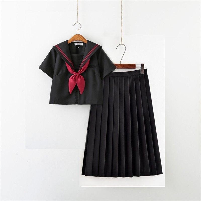 原创赤红二本jk制服女正统基础款不良水手服日系学院风中间服套装