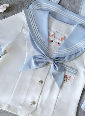糖果物语原创兔莓物语jk制服幼稚园软妹可爱收腰款水手服日系套装