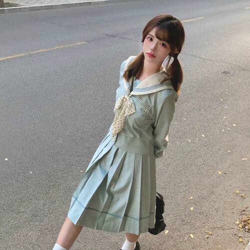 薄荷白巧水手服原创日系正版jk制服套装长袖学院风基础款