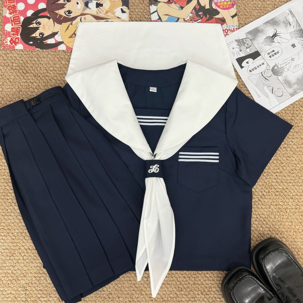 知半城原创jk制服套装正版日系中间服基础款白领水手服短裙套装女