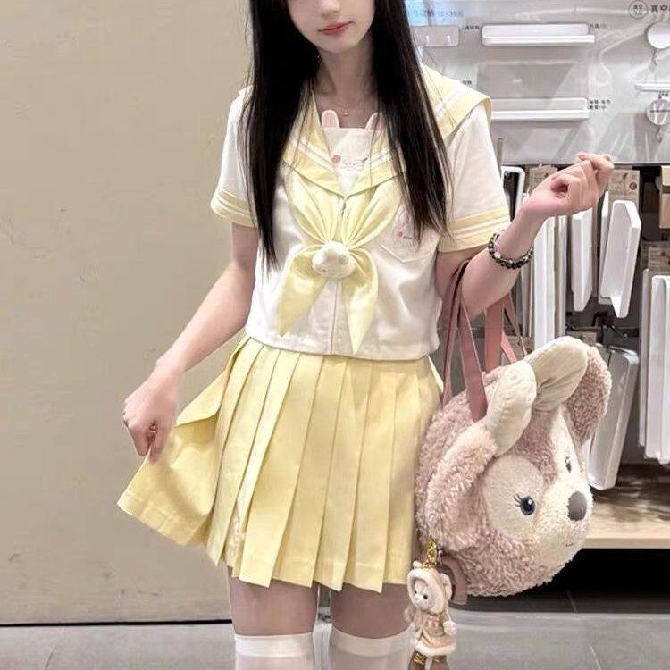 欧咪兔原创jk制服女萌款幼稚园软妹可爱水手服日系短袖套装女