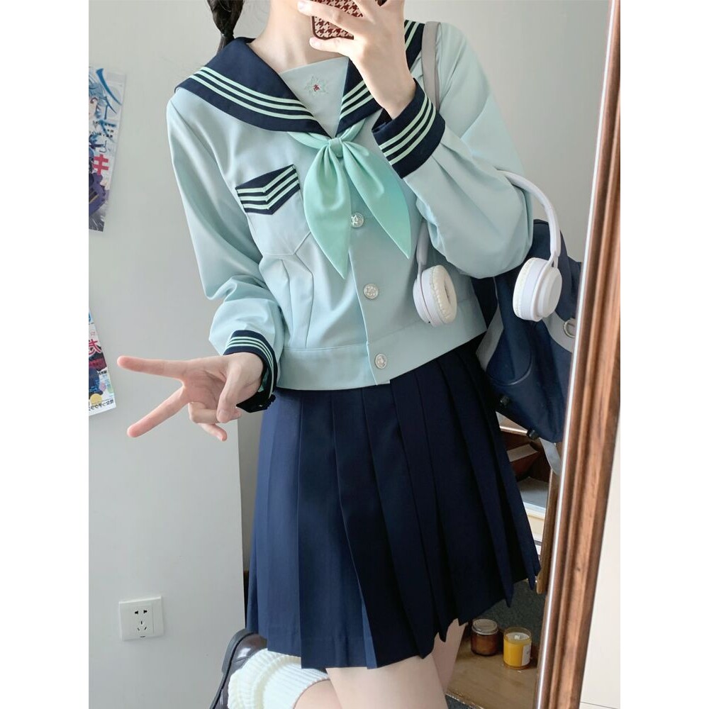【青樱】秋柚语原创jk制服水手服套装正版日系中间服基础款百褶裙