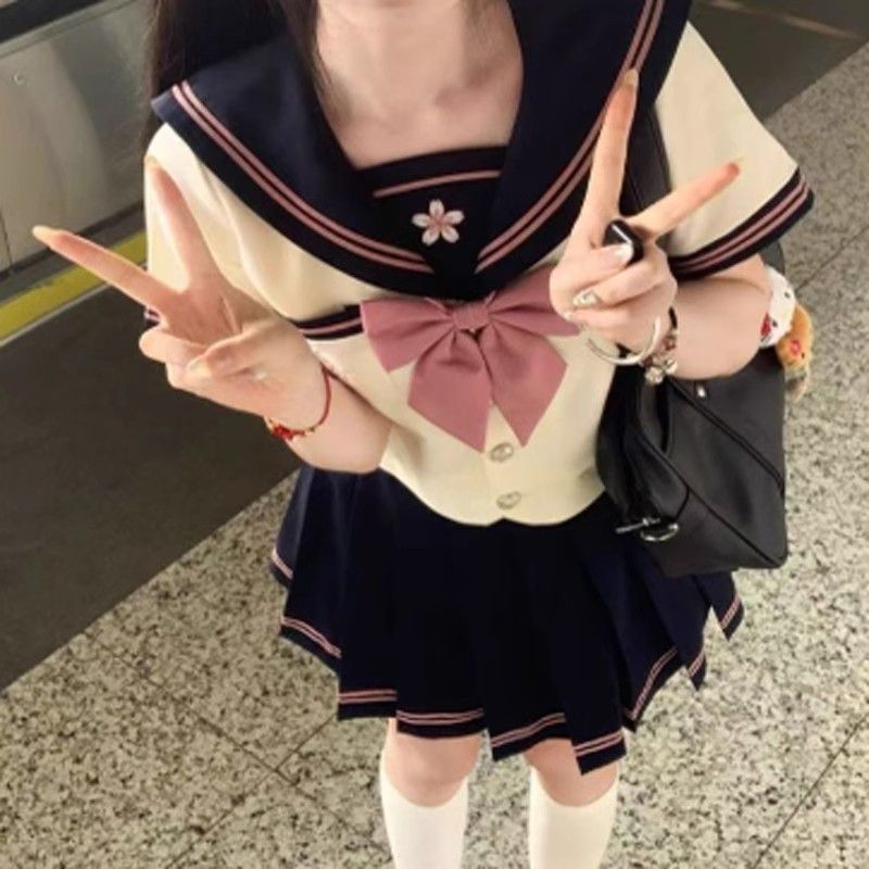 【反派不中二】正版日系JK制服水手服原创基础款中间服绀色三本