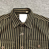 The counter is 399! Men's 2026 new autumn vintage vintage blue vertical striped loose workwear shirt jacket thumbnail 6
