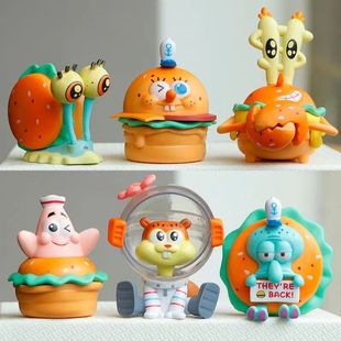 爆款海绵宝宝手办cos美味汉堡派大星章鱼哥桌面摆件女生礼物装饰