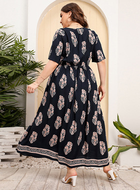 plus size women beach dress summer long dresses 大码连衣裙