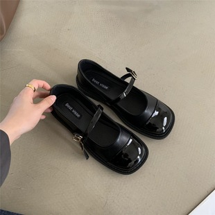 拼色玛丽珍单鞋女鞋小皮鞋women Mary Jane shoes flat shoes