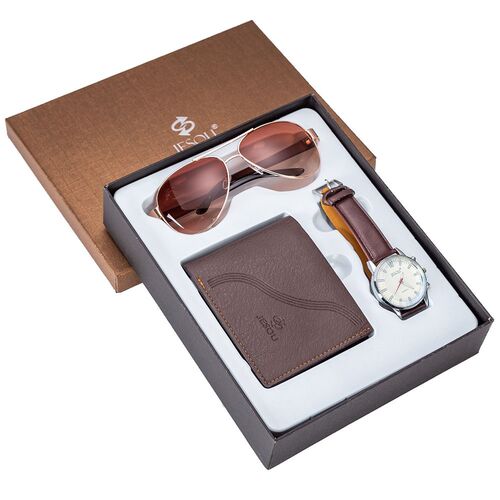 Stylish Men wrist watch male wallet sunglasses suit组合套装