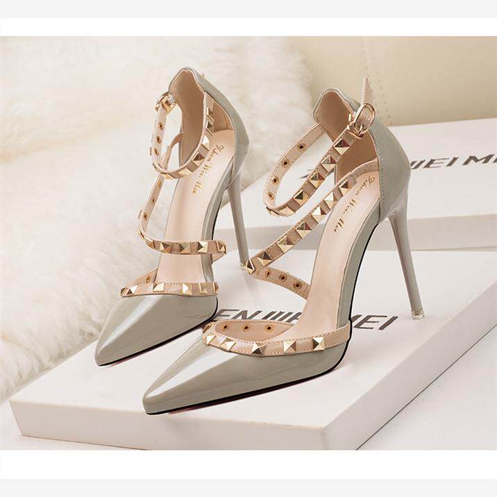nightclubs high heel sandals rivet women shoes鞋 туфли