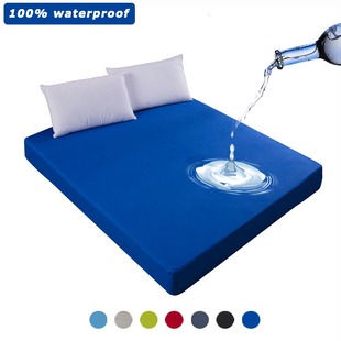 100% Waterproof Solid Bed Fitted Sheet Nordic Adjustable Mat