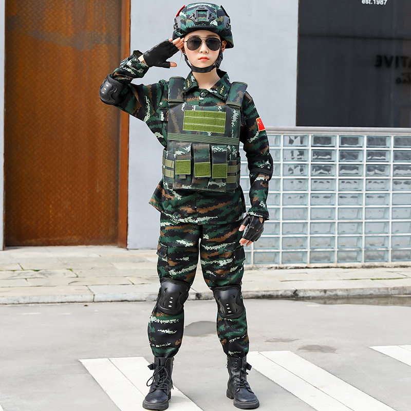 儿童迷彩服套装特种兵小学生礼物男童春秋军训户外小孩幼儿园服装