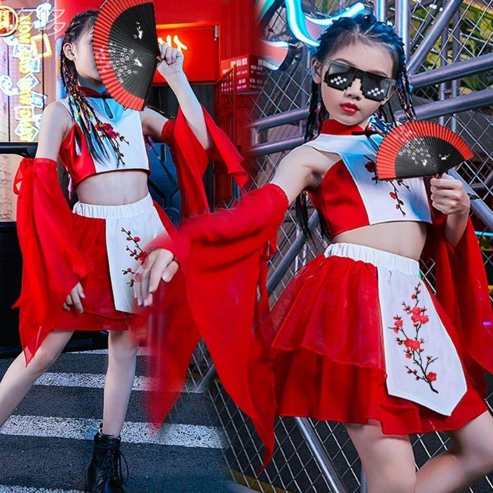 儿童演出女尚套装舞国潮服复旗袍