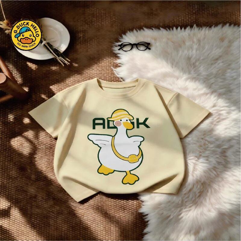 香港小黄鸭G DUCK HELLO夏季款中大童上衣短袖索罗娜儿童T恤衣服