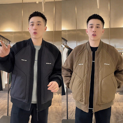 棒球领棉服保暖宽松夹克外套