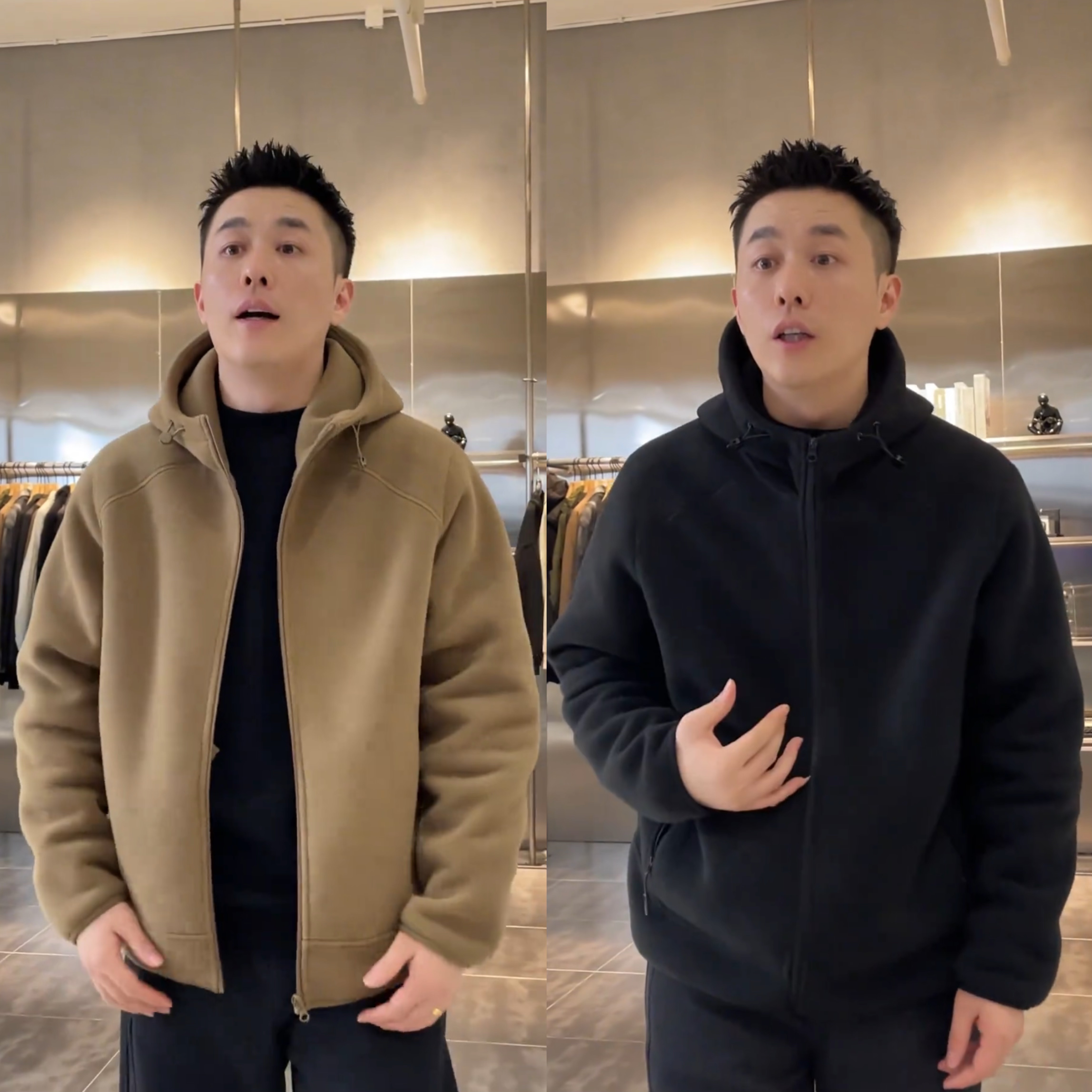 高密度摇粒绒连帽外套休闲夹克