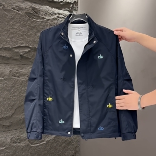 宽松百搭休闲上衣 潮牌百搭刺绣立领夹克外套男高级感时尚 秋季 新款