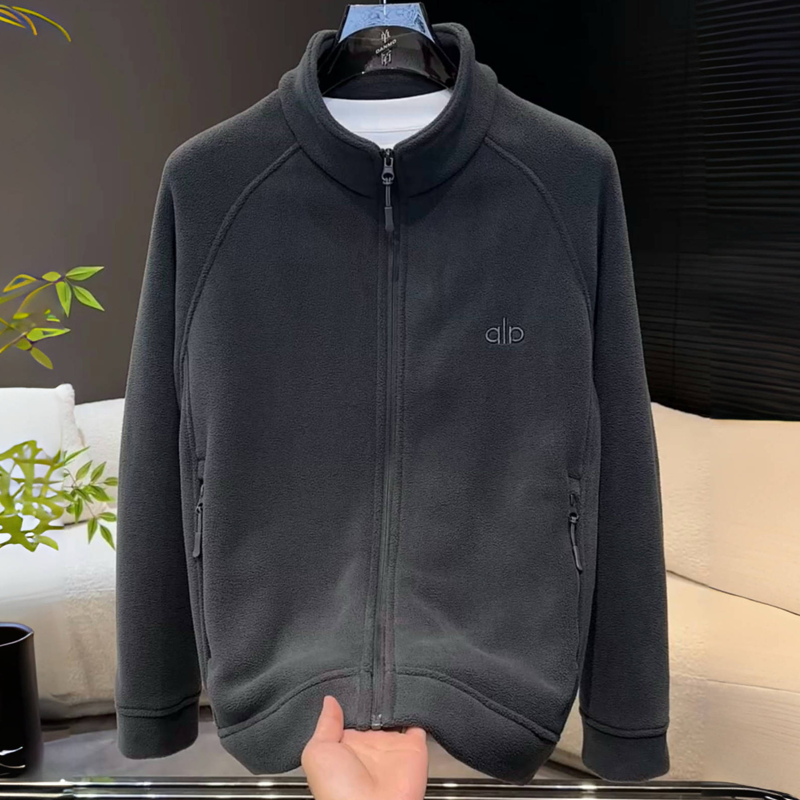 秋季新款潮牌摇粒绒立领夹克外套男时尚轻奢重磅百搭宽松休闲上衣,男装,夹克,淘宝优惠券,粉丝福利购,淘宝优惠卷