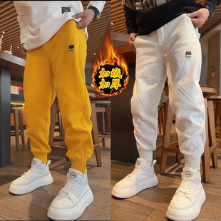 秋冬潮流百搭加绒拉链休闲裤 男宽松弹力舒适保暖哈伦运动束脚卫裤
