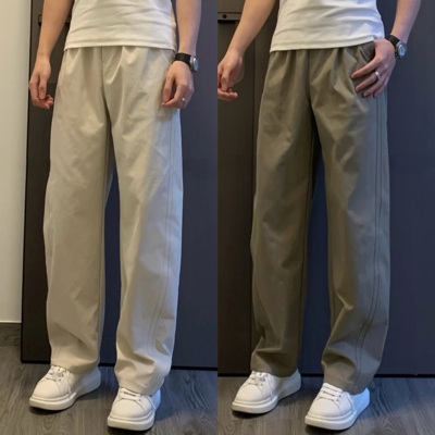 简约高级感时尚直筒弯刀休闲裤