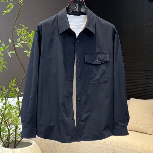 夏高级感简约工装翻领衬衫外套