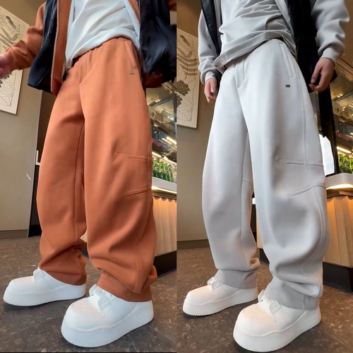 潮牌重磅垂感宽松运动卫裤阔腿裤