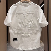 痞帅简约时尚 男士 宽松百搭休闲T恤 潮牌字母刺绣圆领短袖 2026夏季