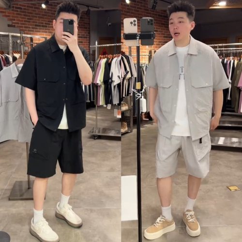 简约高档泡泡纱速干休闲运动套装