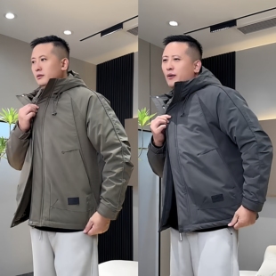 冬季爆款加厚潮牌工装棉服连帽夹克外套男户外时尚百搭三防冲锋衣