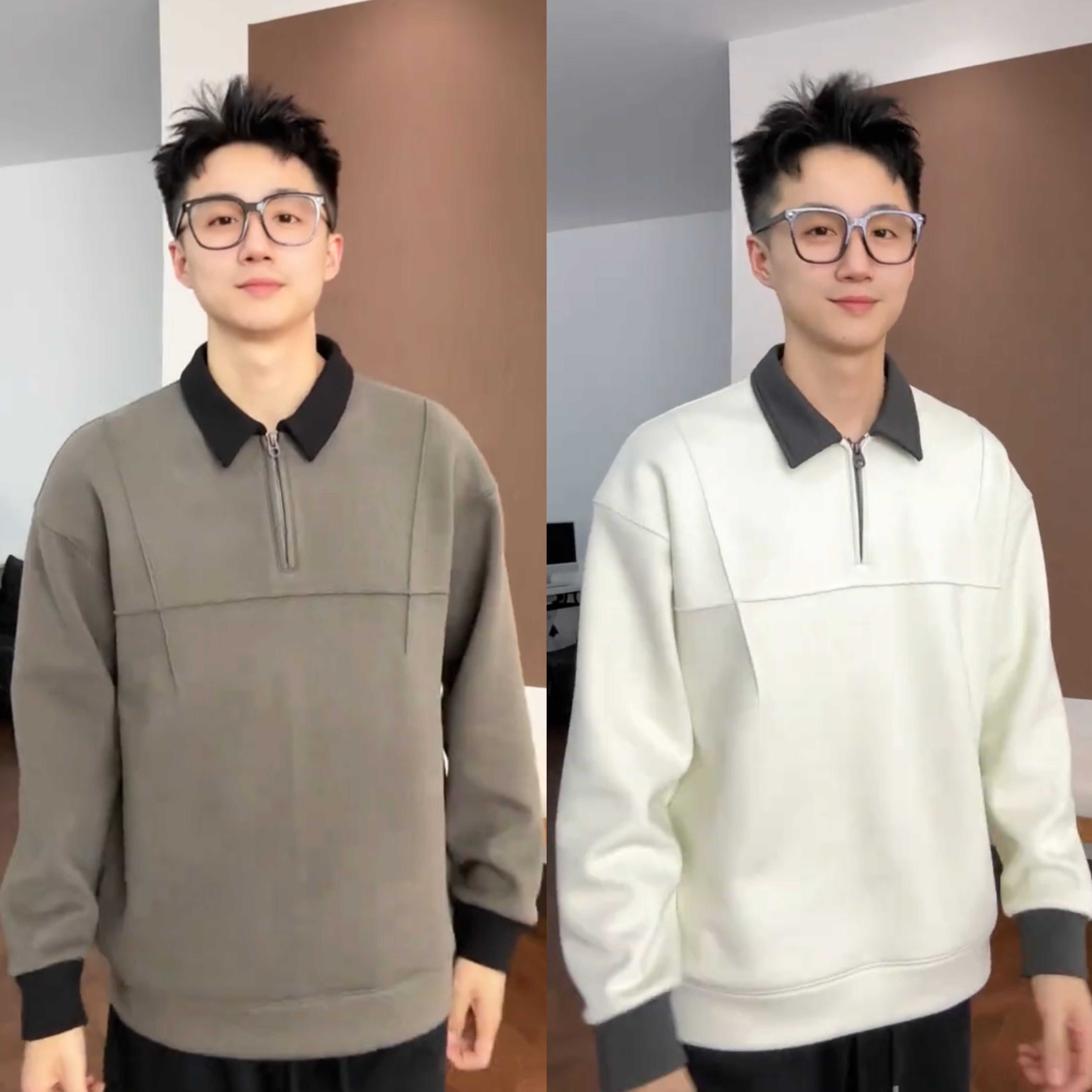 冬季绵羊毛加绒半拉链翻领卫衣男士潮牌时尚百搭宽松加厚休闲上衣,男装,卫衣,淘宝优惠券,粉丝福利购,淘宝优惠卷