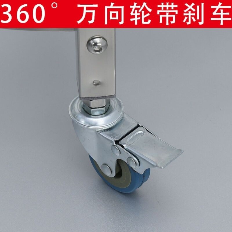 周转蒸笼不锈钢小推车加高推车移动车圆形加厚商用车无磁蒸笼厨具