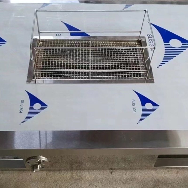 烤肉一体无烟涮烤摆摊羊腿桌子自助商用炉不锈钢家用烧烤户外木炭