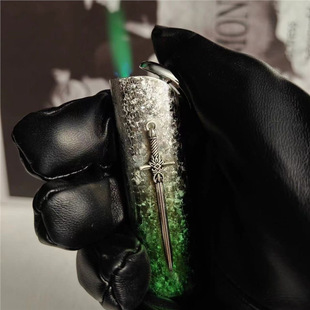 长剑打火机防风充气绿焰高级感创意金属直冲耐用防爆网红送男友潮