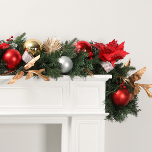 圣诞节装饰2025新款仿真pe混合藤条前台栏杆门挂藤草摆件高级挂件