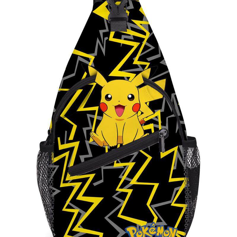 现货皮卡丘pikachu宝可梦宠物精灵pokemon学生斜挎腰包小挎包胸包