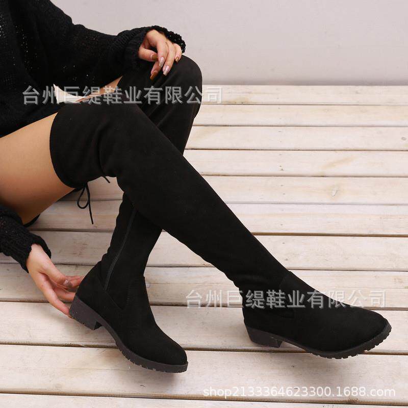 35-43码数常年款巨缇2020秋冬外贸大码新欧美平底过膝长靴女皮靴