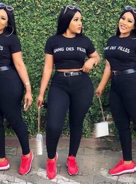 M633#欧美女装 亚马逊WISH速卖通显瘦女士牛仔裤高腰修身铅笔长裤