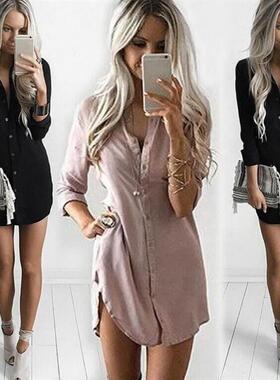 2020速卖通EBAY 亚马逊 时尚女性女士休闲T恤长袖衬衫宽松上衣 13