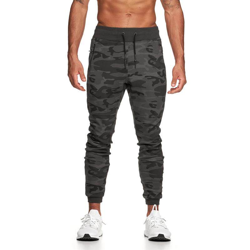 2022潮流欧美风男士运动休闲长裤迷彩跑步健身肌肉训练修身束脚裤