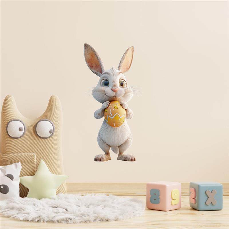跨境可爱兔子彩蛋装饰墙贴卧室儿童房卧室复活节家居墙面贴自粘贴,家居饰品,软装墙贴,淘宝优惠券,粉丝福利购,淘宝优惠卷