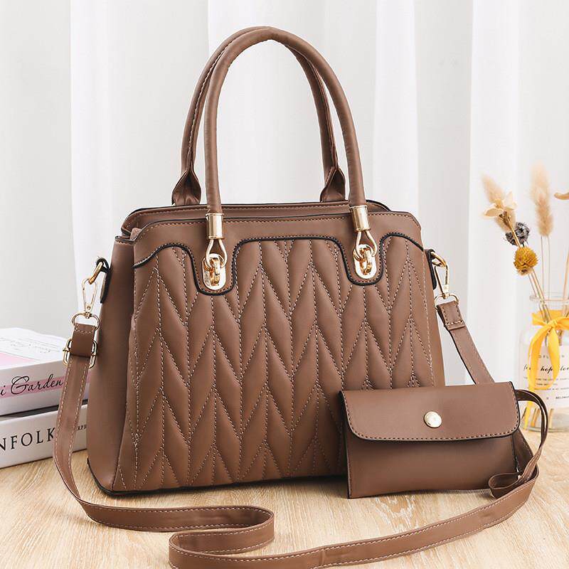 子母包女2023夏季新款绣线菱格时尚手提包大容量女士单肩斜挎包潮