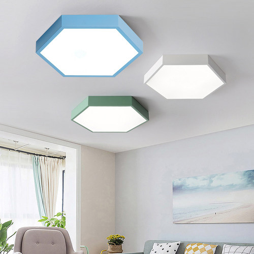 登屋马卡龙彩色六边形LED吸枯灯