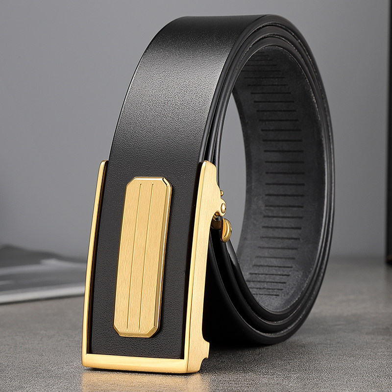 304不锈钢内穿自动扣皮带商务