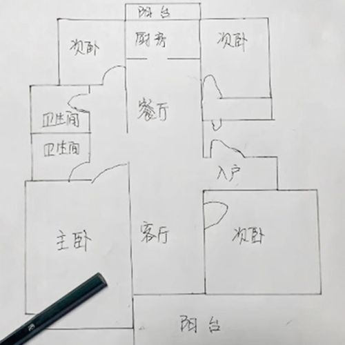 户型图在线分析店铺办公室住宅家居布局看房子选房屋装修缺角摆件