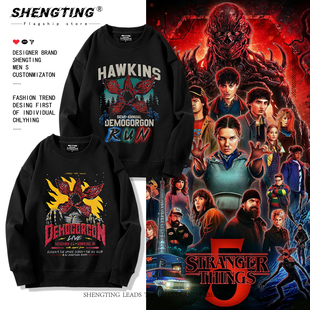 怪奇物语圆领卫衣男女美剧Stranger Things魔王周边加绒百搭衣服